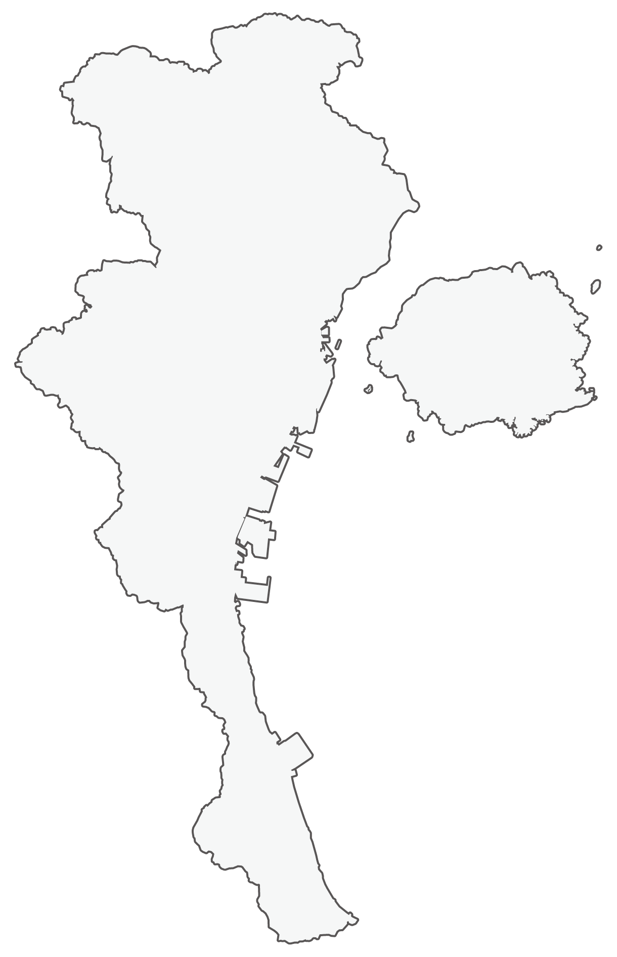 鹿児島市の白地図